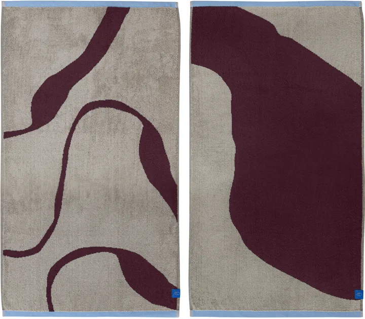 Nova Arte handdoek 50x90 cm 2-pack - Wine-sand - Mette Ditmer