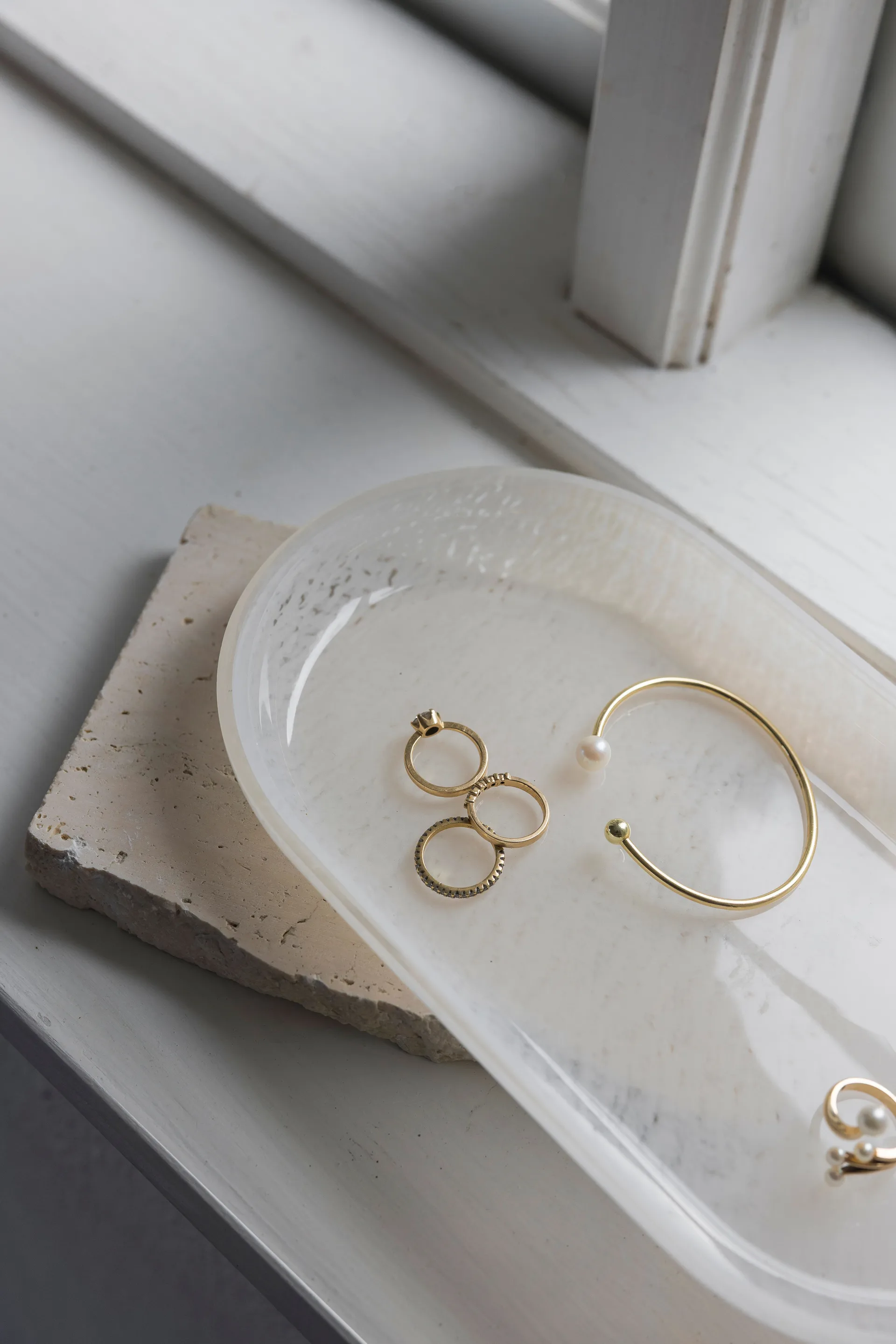 Opal dienblad, Linen, 14x25,5 cm Mette Ditmer