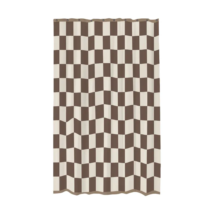 Retro douchegordijn 150x200 cm - Bruin - Mette Ditmer