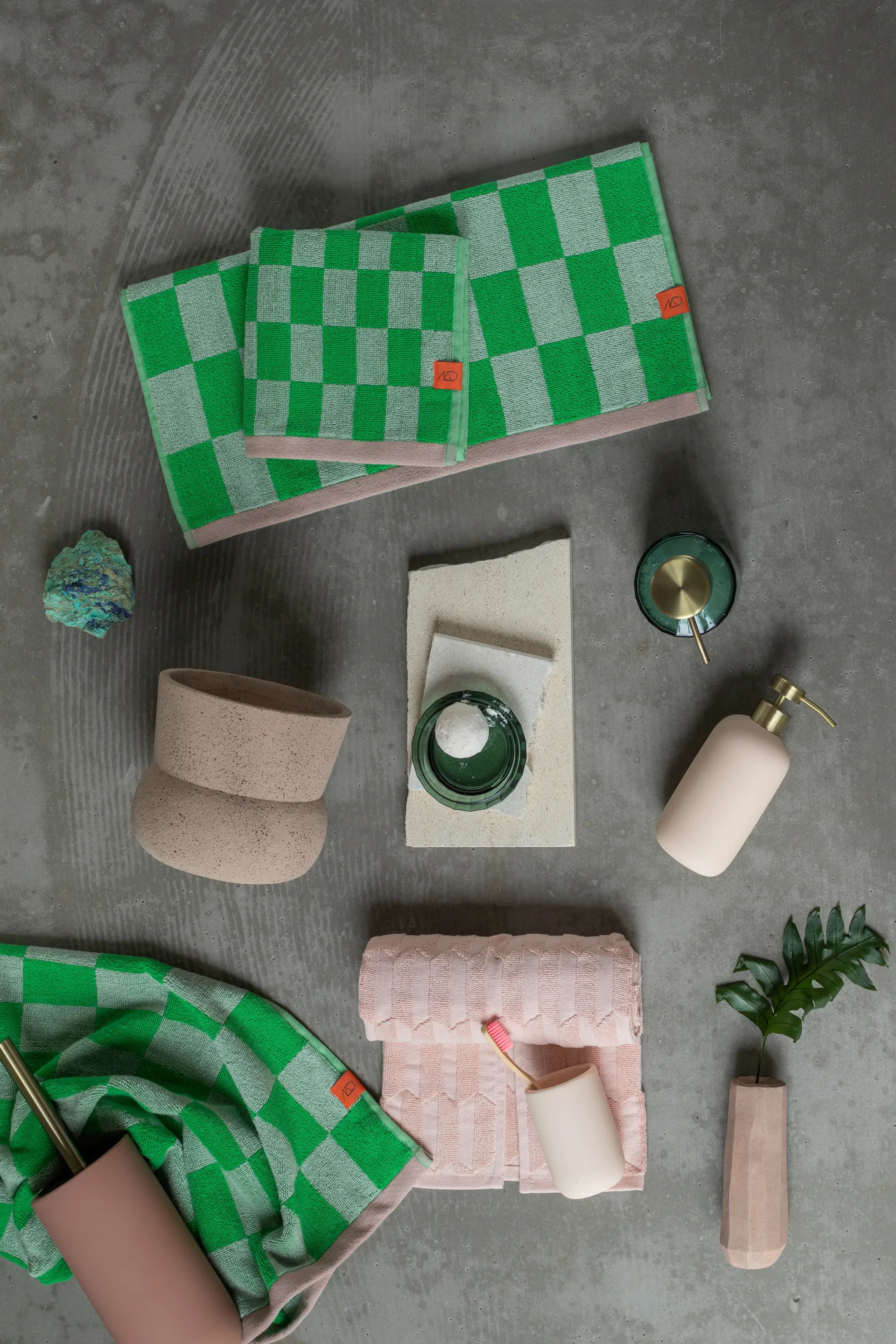 Retro gastendoek 40x55 cm 2-pack, Classic green Mette Ditmer