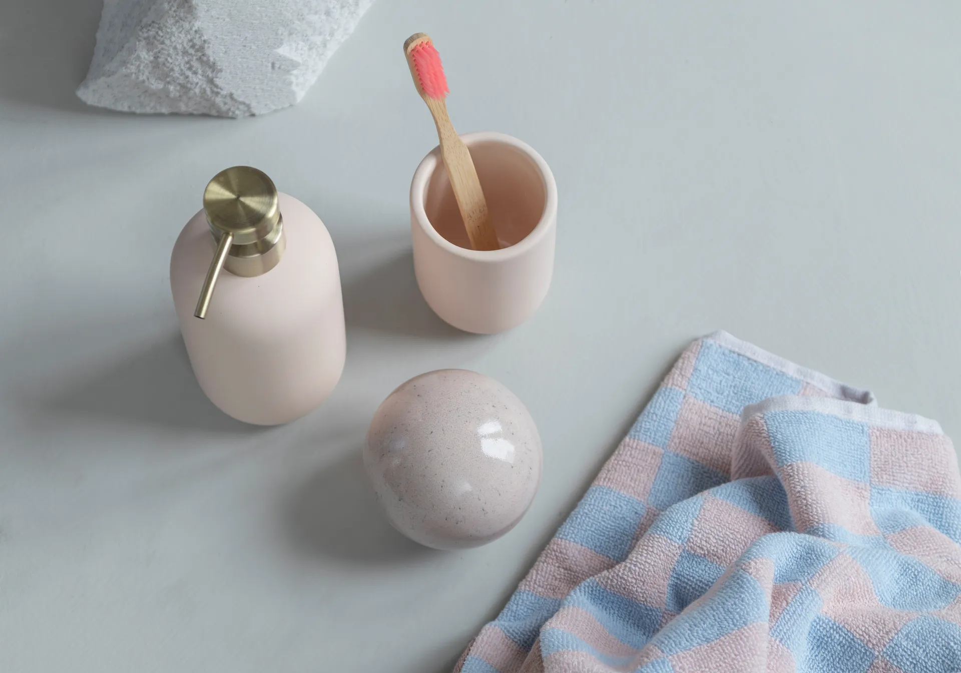 Retro gastendoek 40x55 cm 2-pack, Light blue Mette Ditmer