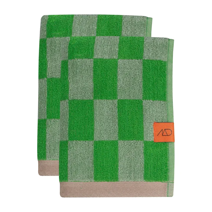 Retro handdoek - Classic green, 40x55 cm, 2-pack - Mette Ditmer