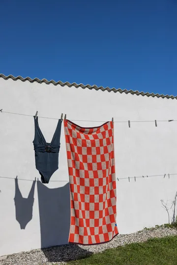 Retro handdoek - Dark orange, 50x90 cm - Mette Ditmer