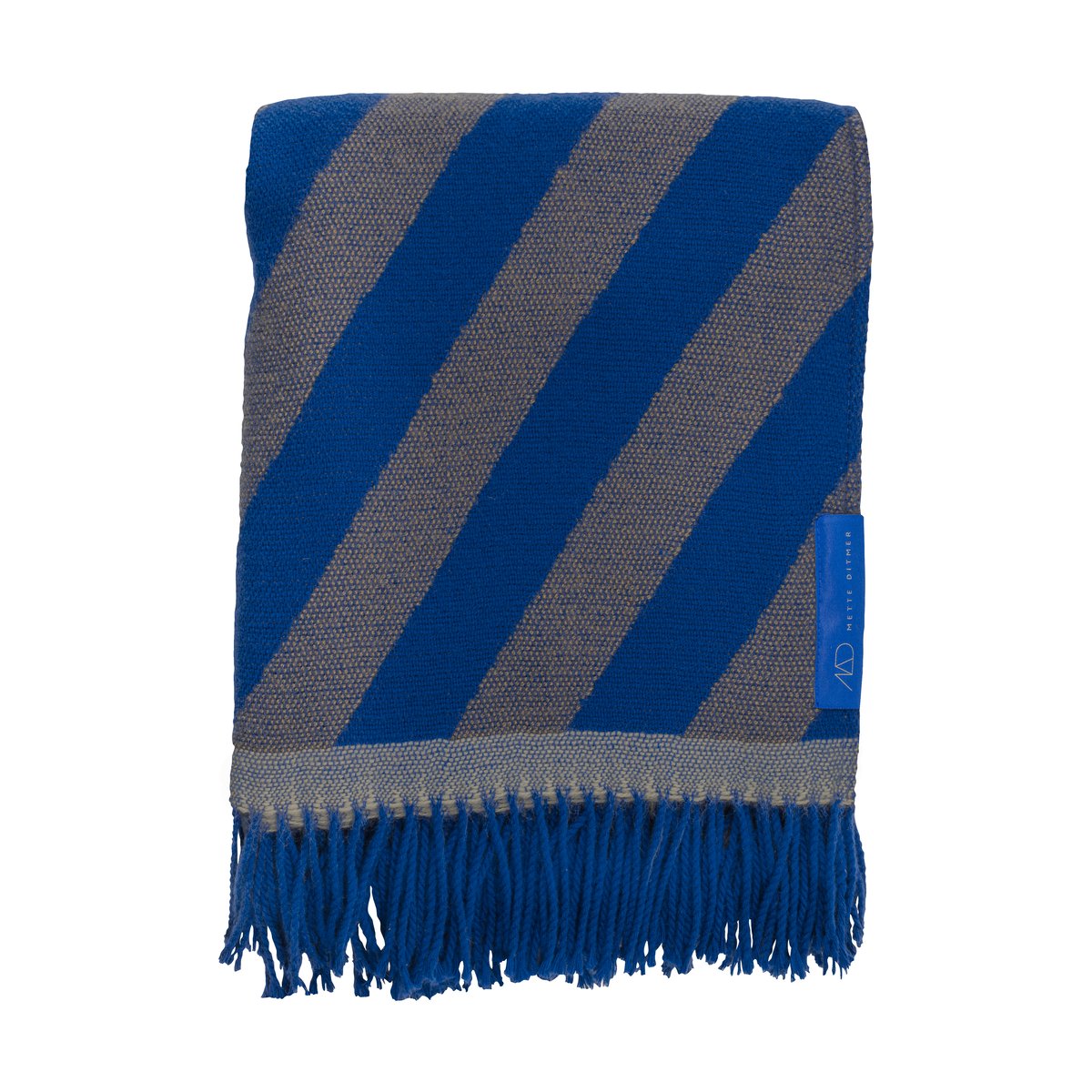Mette Ditmer Retro plaid 125x170 cm Cobalt | Scandinavisch Interieur | Wollen dekens & spreien | Blauw