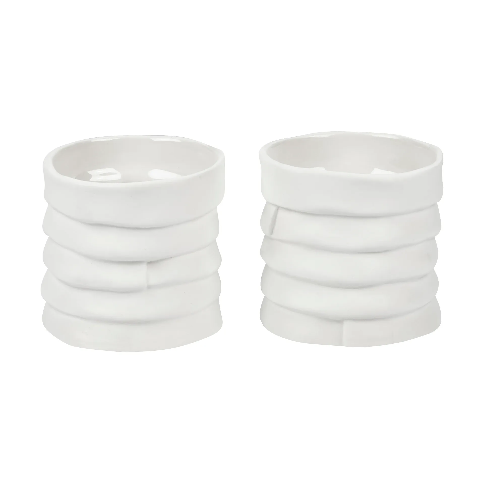 Ribbon kaarsenhouder Ø7 cm 2-pack, Off-white Mette Ditmer