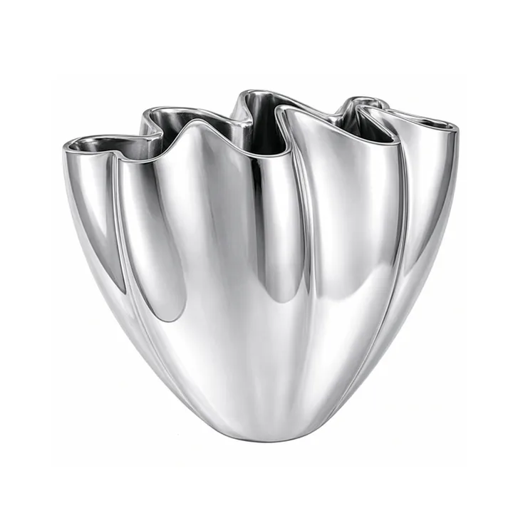 Shell vaas - Large, 30 cm, chroom - Mette Ditmer