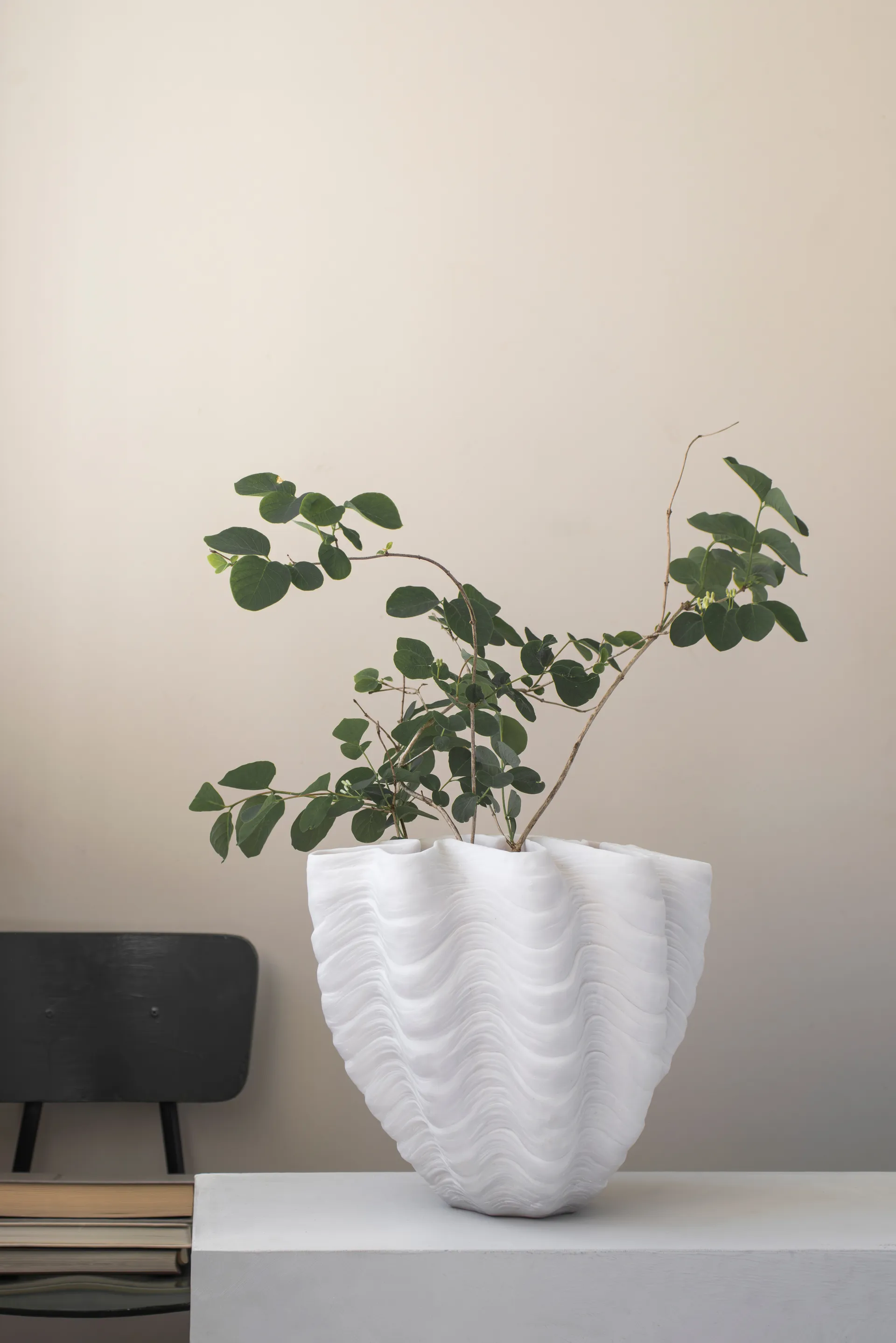 Shell vaas, Large, 30 cm, white Mette Ditmer