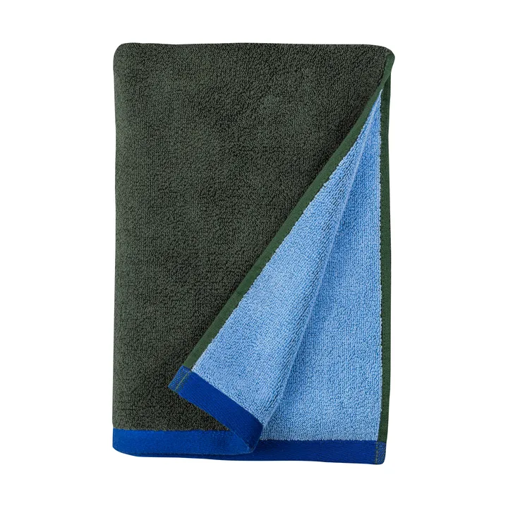 Soft gastendoek 40x55 cm 2-pack - Dark olive-light blue - Mette Ditmer