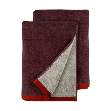 Soft gastendoek 40x55 cm 2-pack - Rood-Grijs (rood-grijs), 40x55 cm - Mette Ditmer