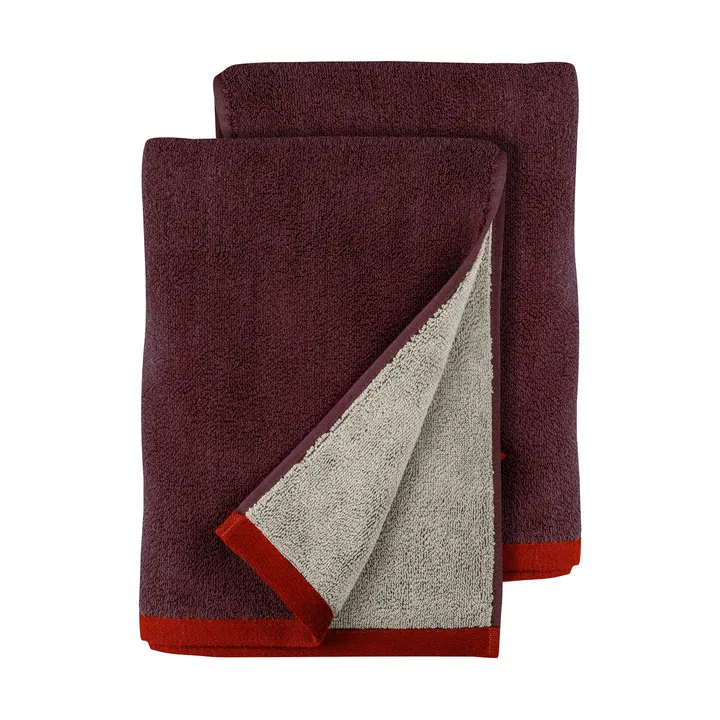 Soft gastendoek 40x55 cm 2-pack - Rood-Grijs (rood-grijs), 40x55 cm - Mette Ditmer