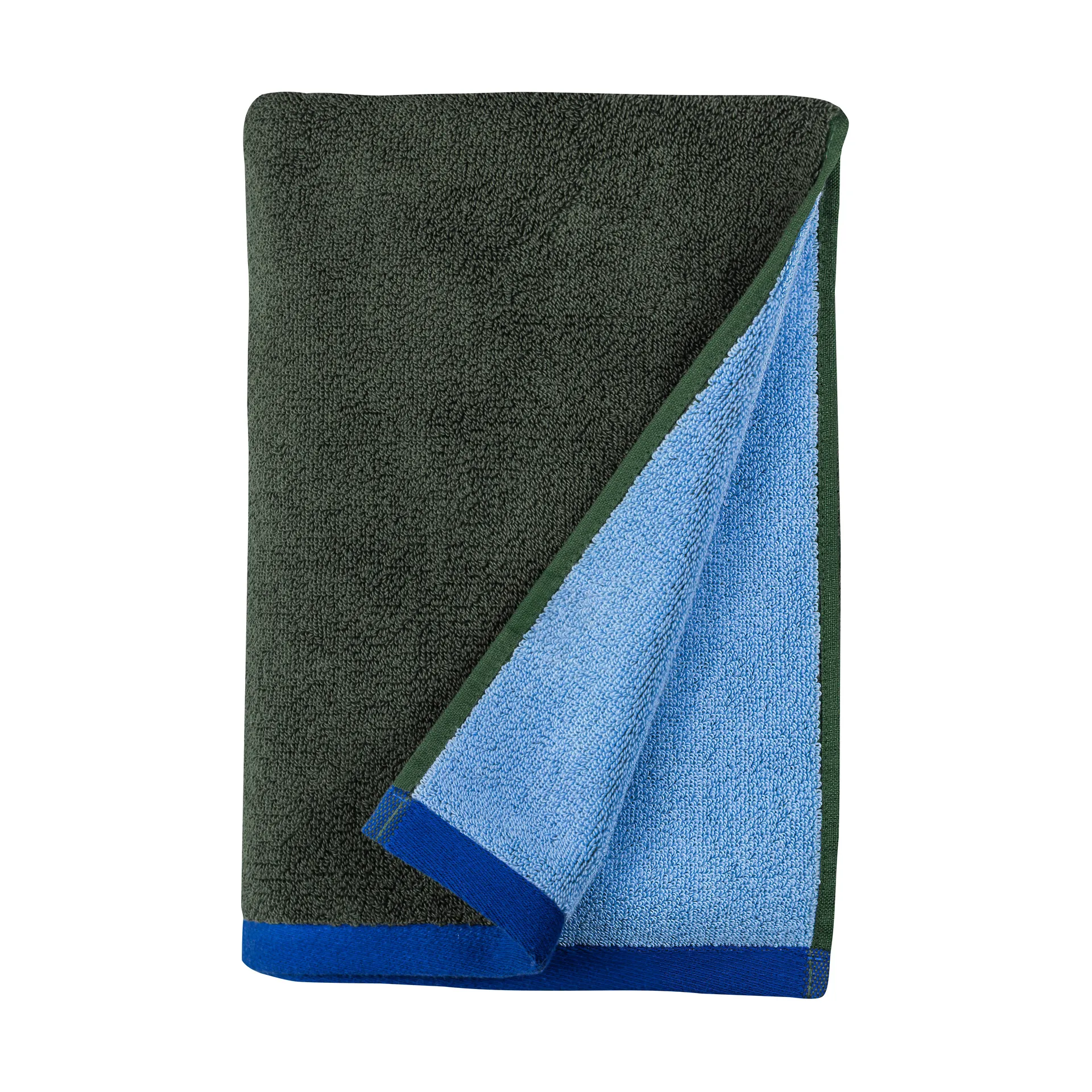 Soft handdoek 50x90 cm, Dark olive-light blue Mette Ditmer
