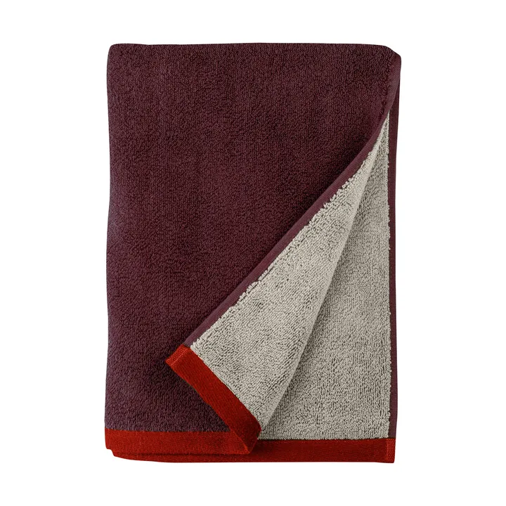 Soft handdoek 50x90 cm - Grijs-Rood (grijs-rood), 50x90 cm - Mette Ditmer