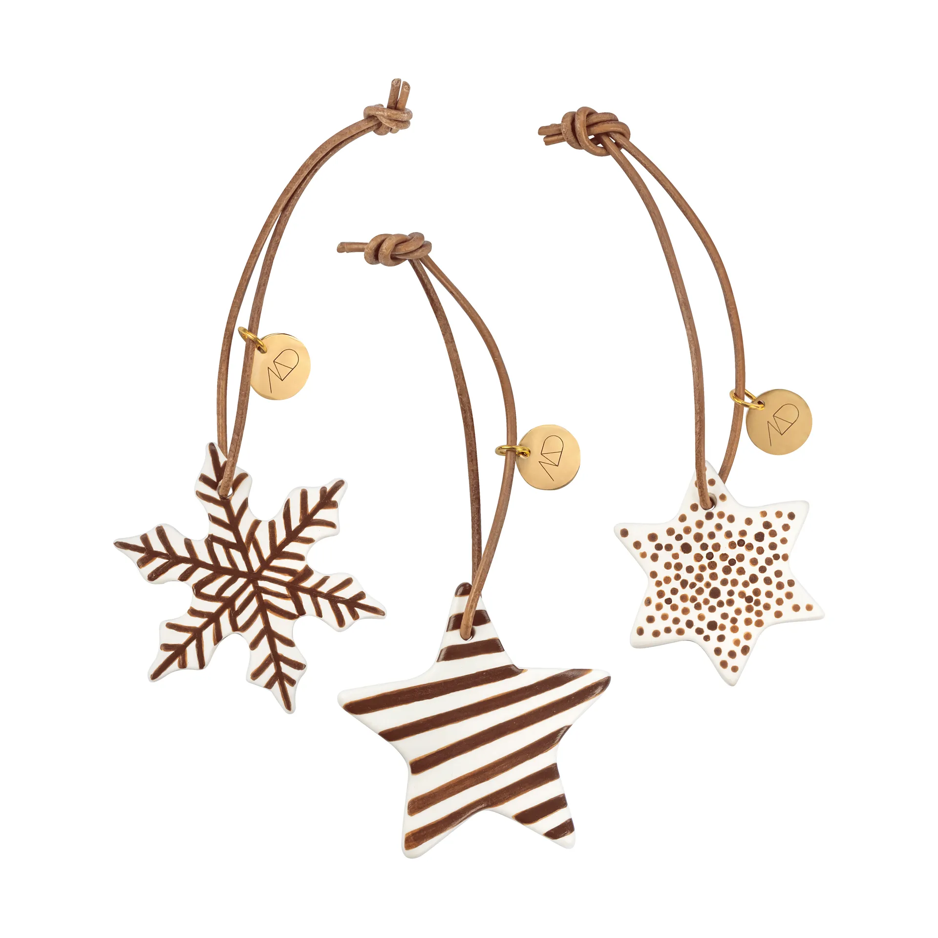 Star kerstboomhanger 3-delig, Walnut Mette Ditmer