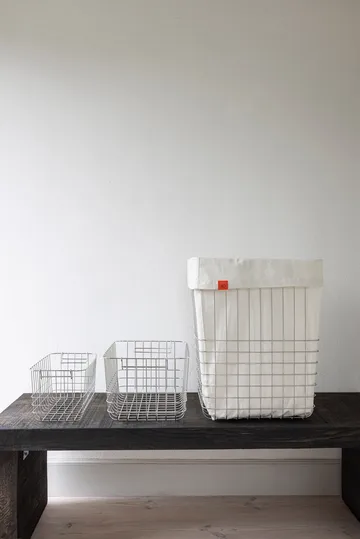 Store-it opbergmand met katoenen zak large - Chrome - Mette Ditmer