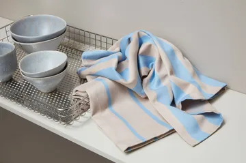Stripes keukendoek 50x70 cm 2-pack - Blauw-Beige (blauw-beige), 50x70 cm - Mette Ditmer