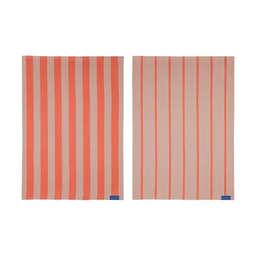 Stripes keukendoek 50x70 cm 2-pack - Latte - Mette Ditmer