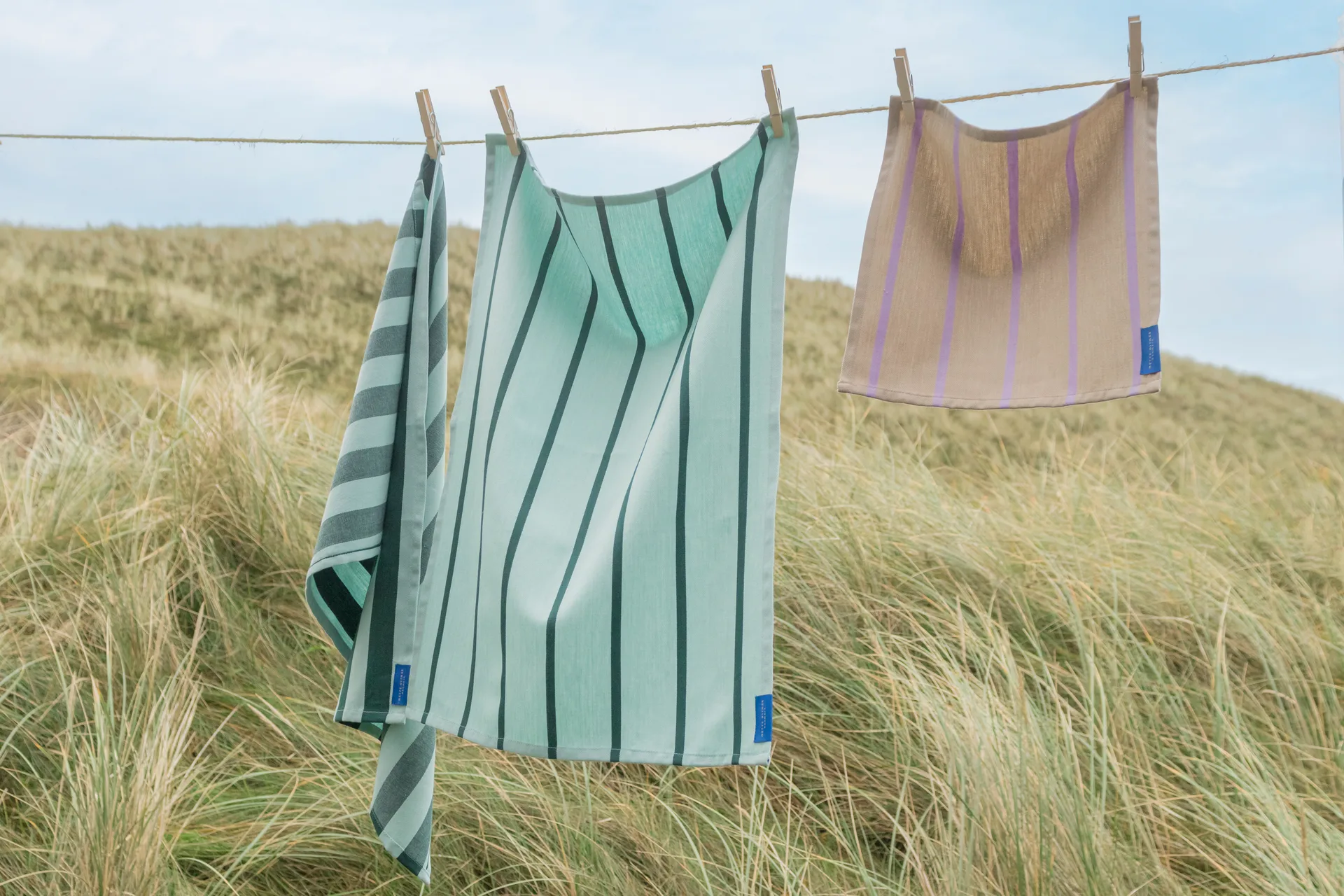 Stripes keukendoek 50x70 cm 2-pack, Mint Mette Ditmer