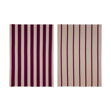 Stripes keukendoek 50x70 cm 2-pack - Rood-Beige (rood-beige), 50x70 cm - Mette Ditmer