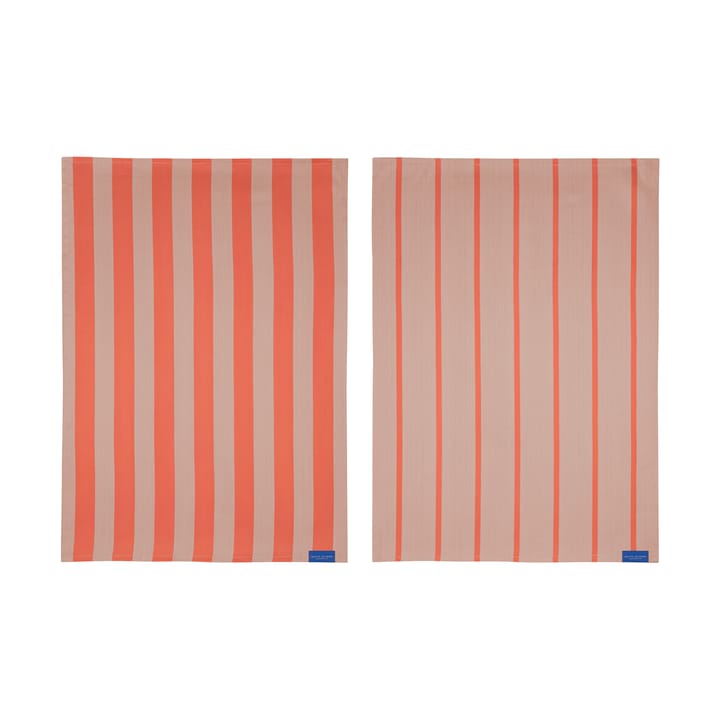 Stripes  keukenhanddoek 50x70 cm 2-pack - Latte - Mette Ditmer