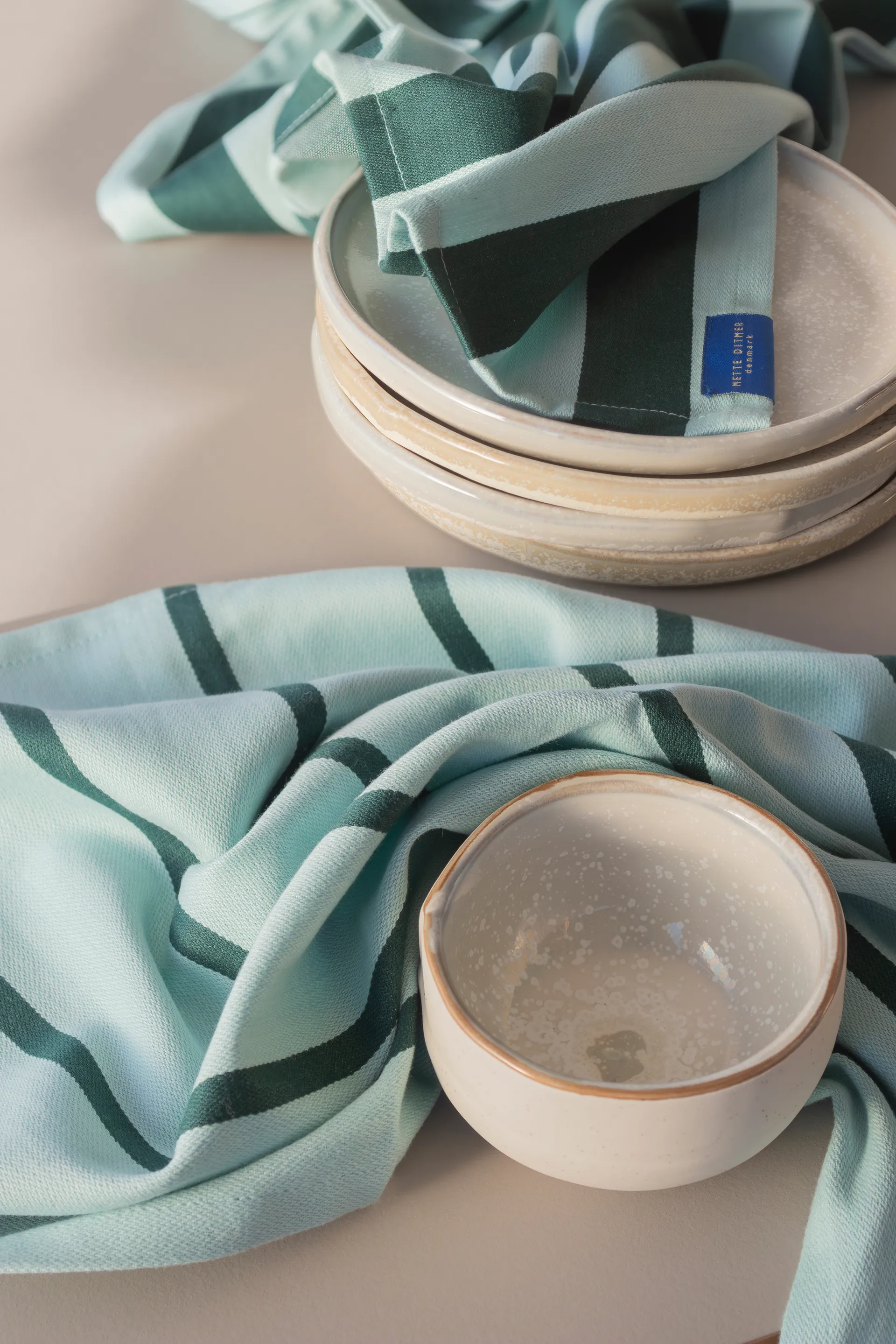 Stripes  keukenhanddoek 50x70 cm 2-pack, Mint Mette Ditmer