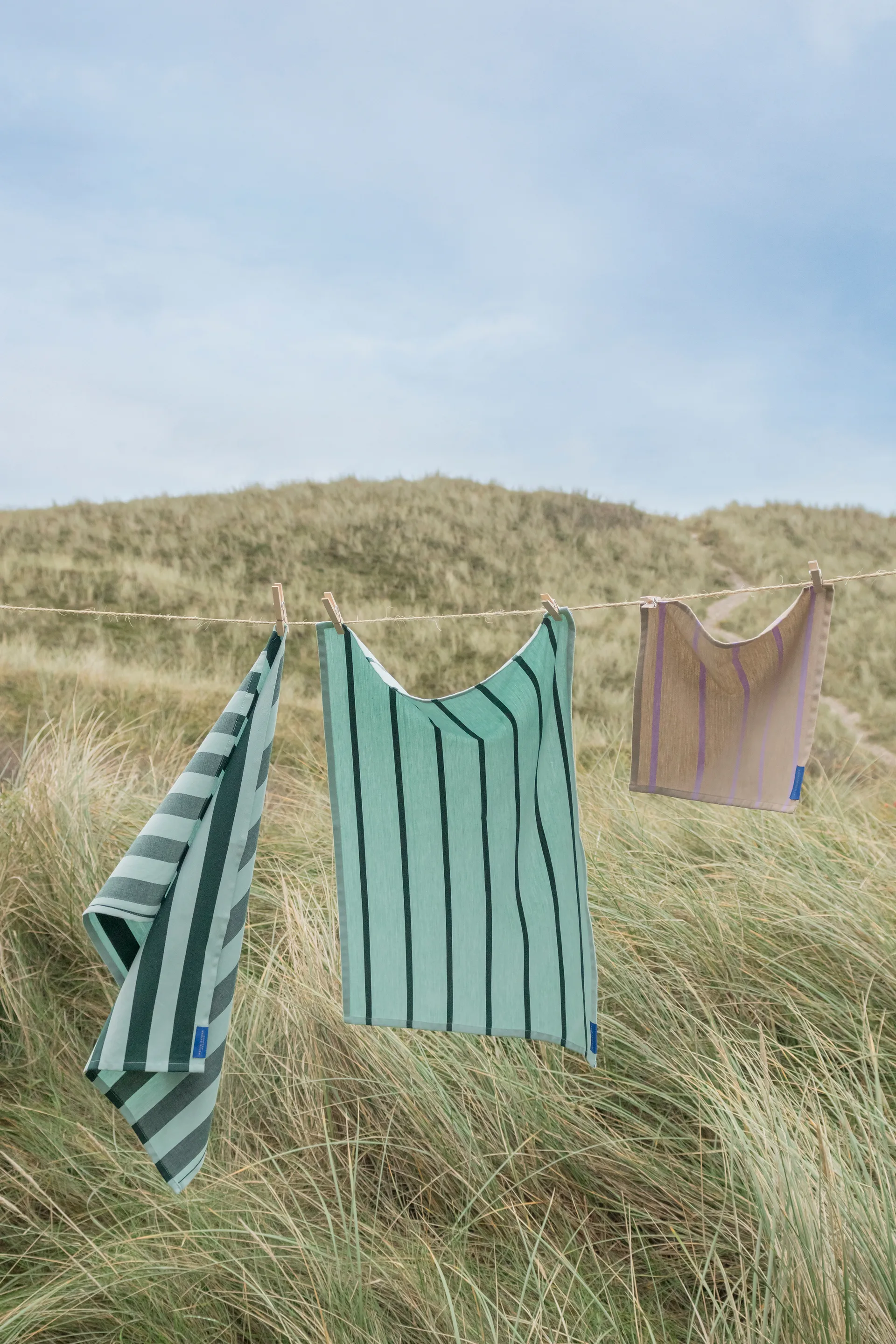 Stripes  keukenhanddoek 50x70 cm 2-pack, Mint Mette Ditmer