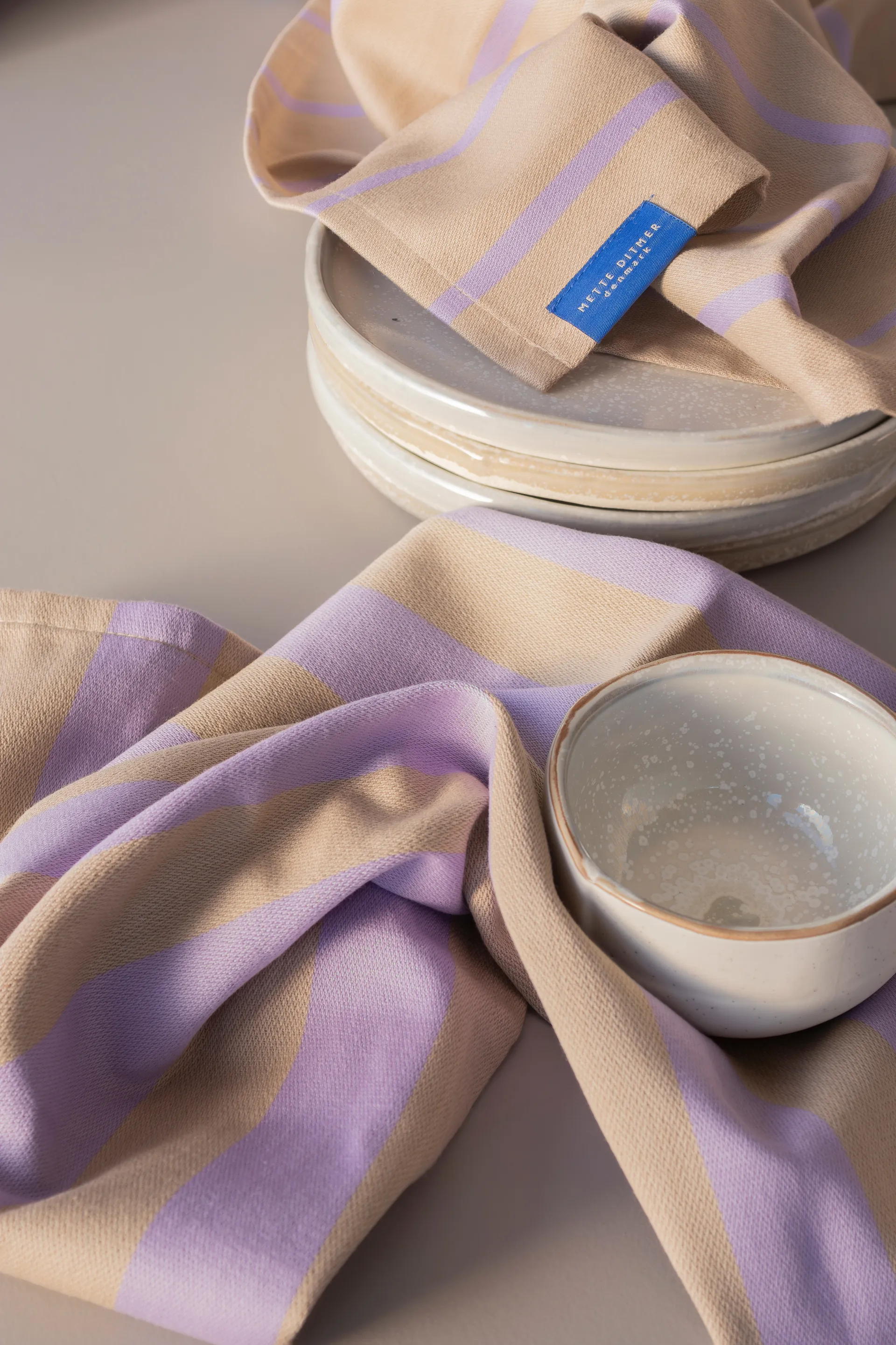 Stripes  keukenhanddoek 50x70 cm 2-pack, Sand Mette Ditmer