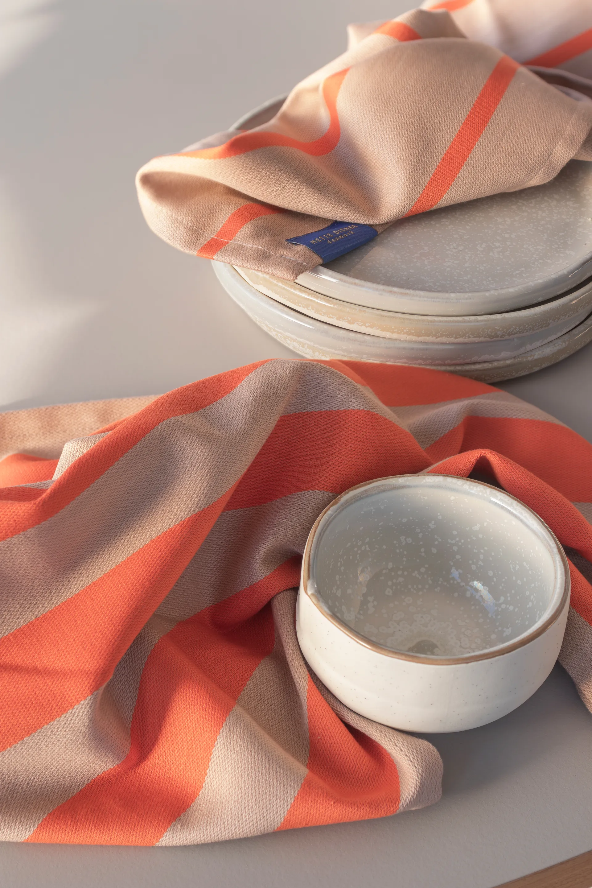 Stripes  vaatdoek 33x33 cm 2-pack, Latte Mette Ditmer