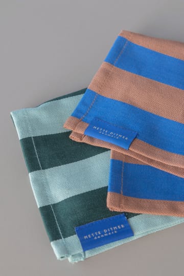 Stripes  vaatdoek 33x33 cm 2-pack - Mint - Mette Ditmer