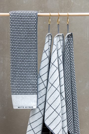 Tile Stone gastenhanddoek 38x60 cm 2-pack - Black-Off-white - Mette Ditmer