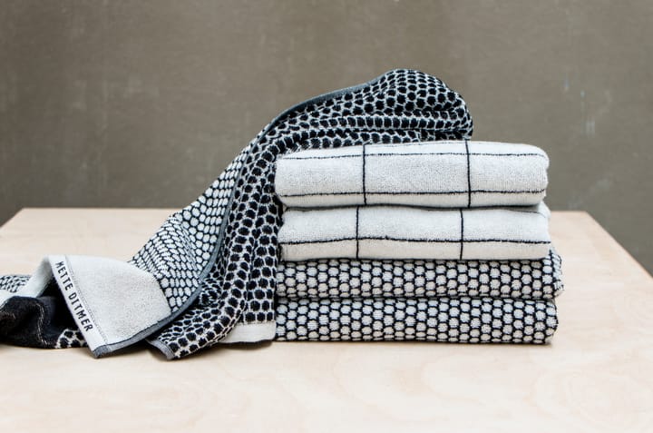 Tile Stone gastenhanddoek 38x60 cm 2-pack, Black-Off-white Mette Ditmer