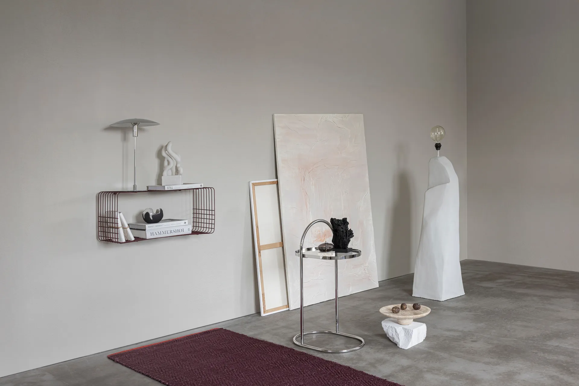 Travertin sokkel, Linen, Ø32x8,5 cm Mette Ditmer