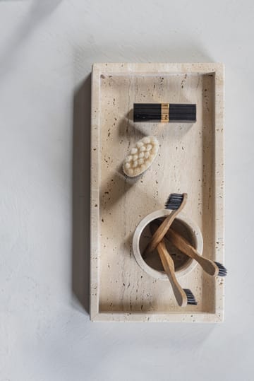Travertine decoratie dienblad 16x31 cm - Linnen - Mette Ditmer