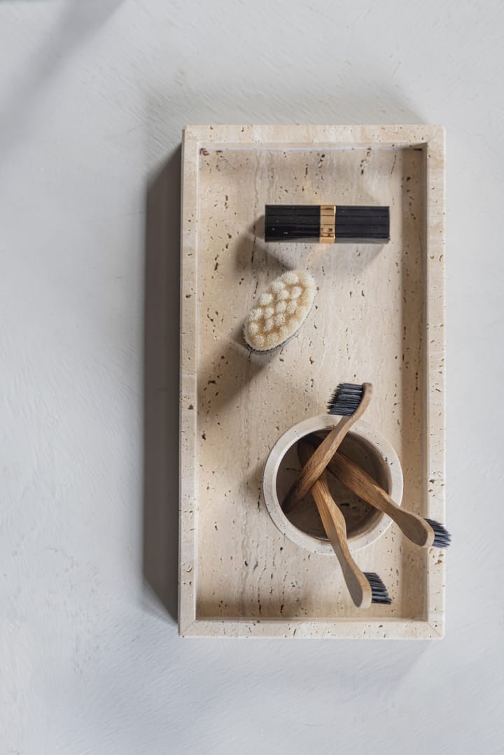 Travertine decoratie dienblad 16x31 cm, Linnen Mette Ditmer
