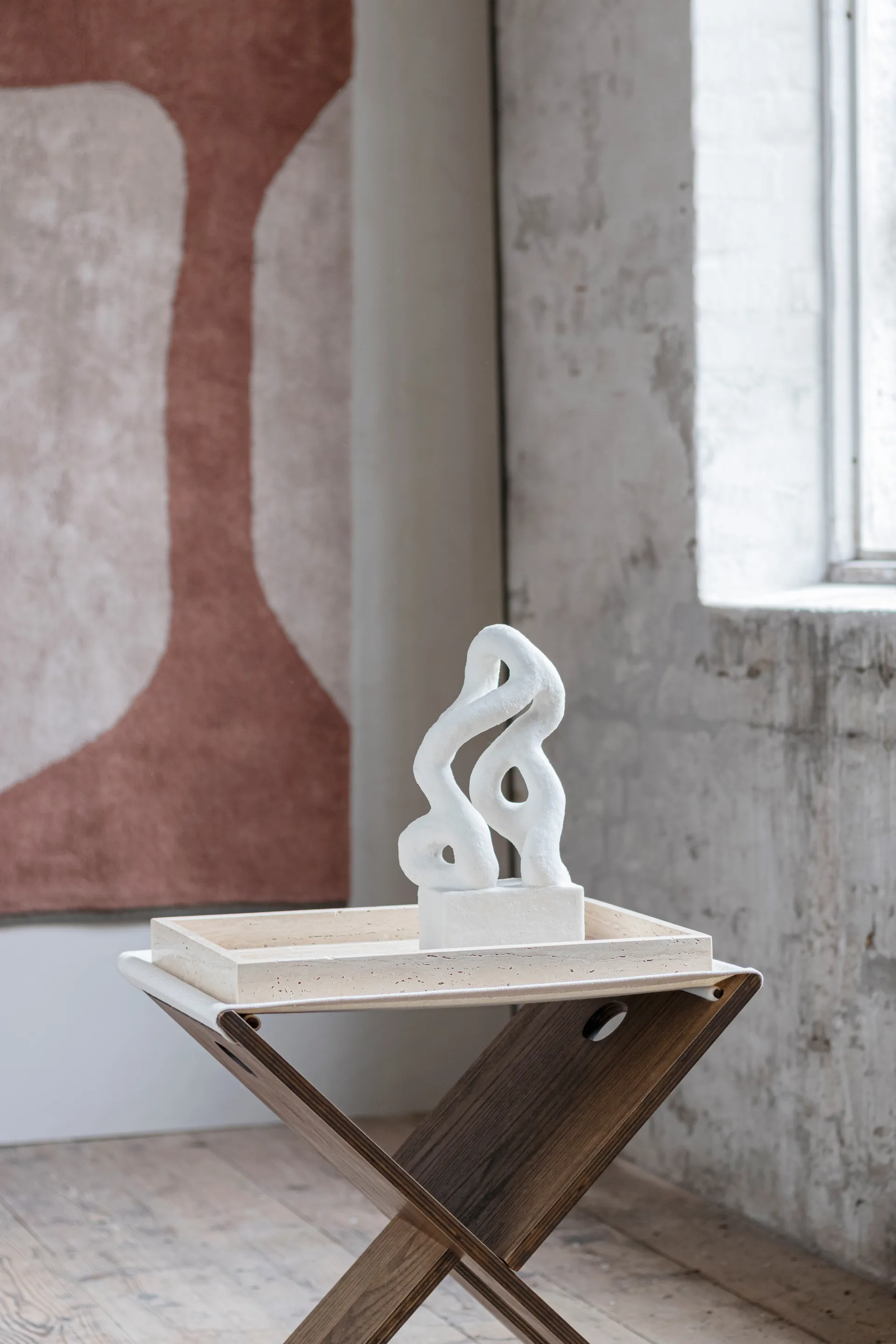 Travertine decoratie dienblad 30x40 cm, Linnen Mette Ditmer