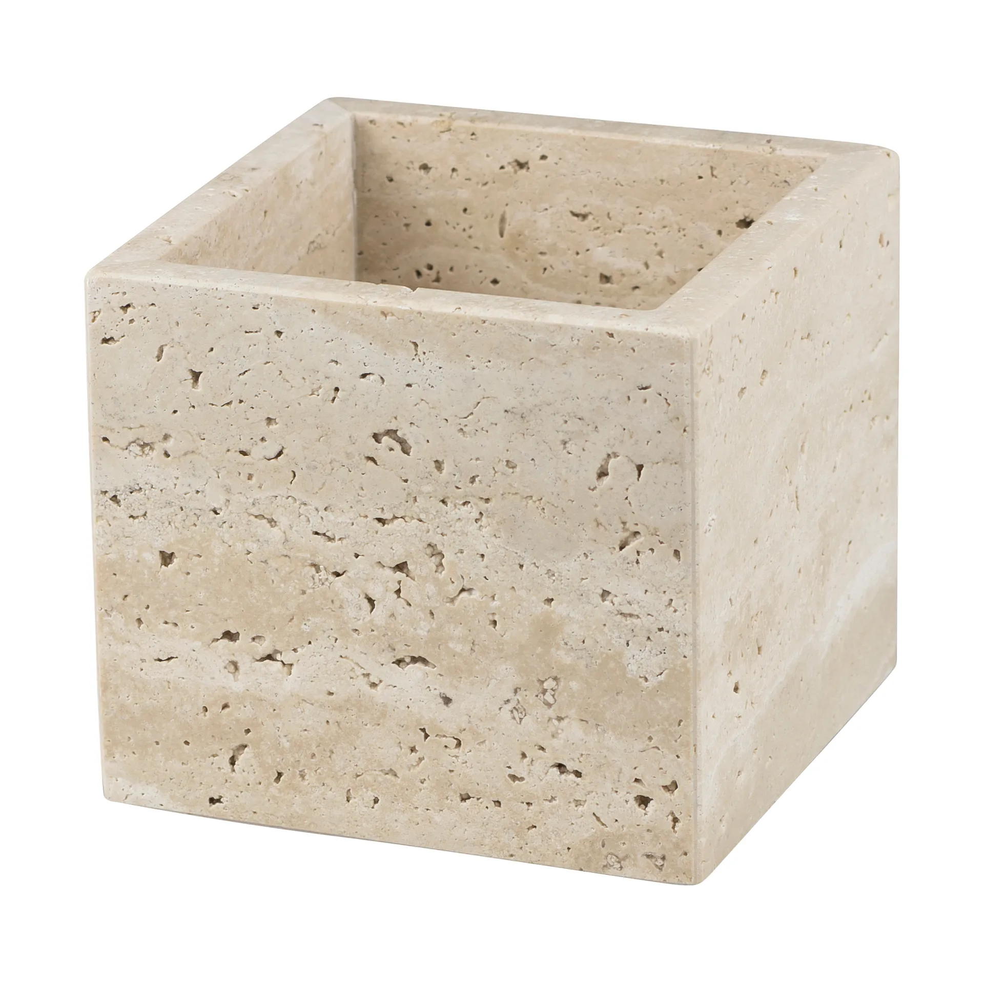 Travertine kubus 10x10 cm, Linnen Mette Ditmer