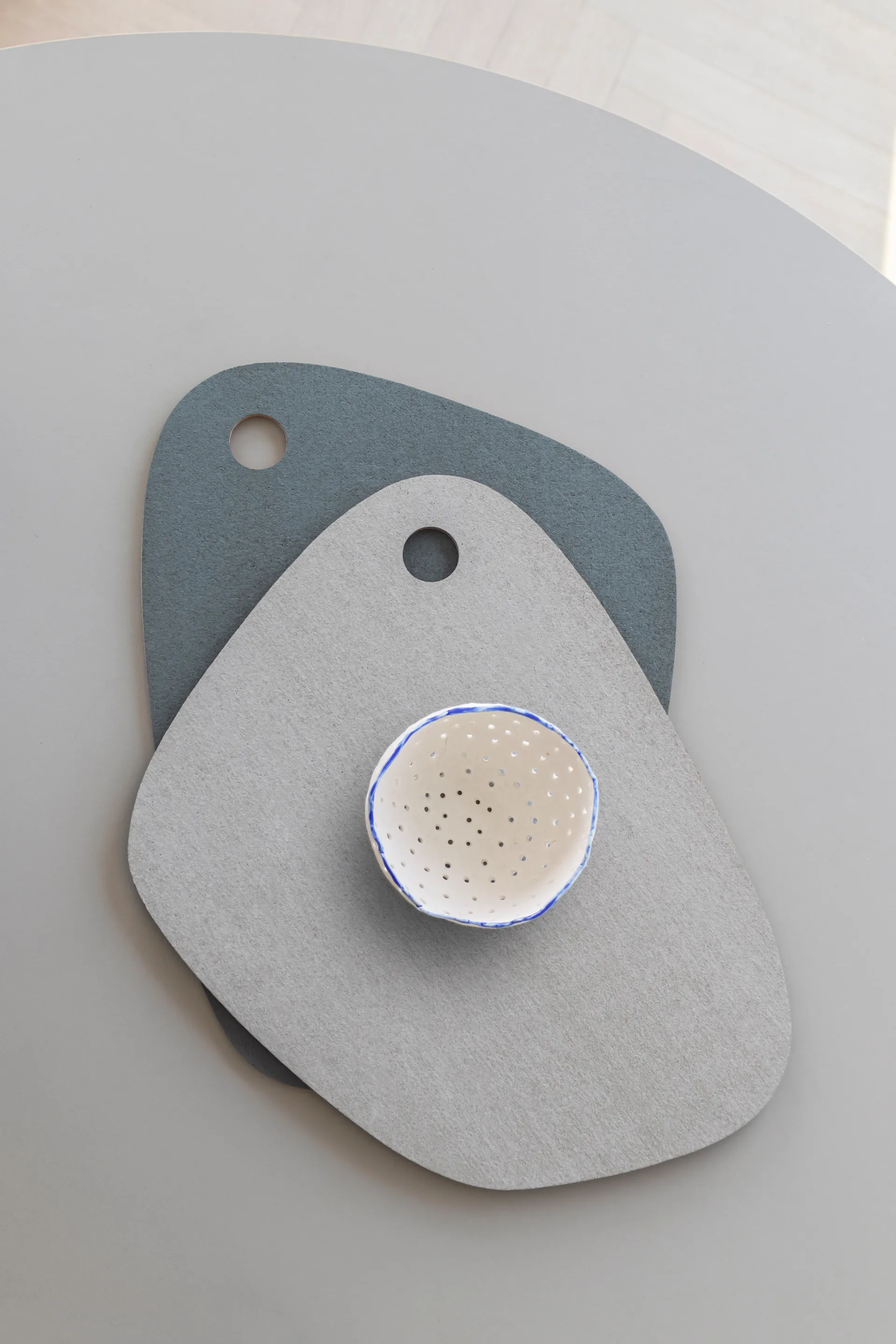 Twin placemat omkeerbaar, Slate blue-light grey Mette Ditmer