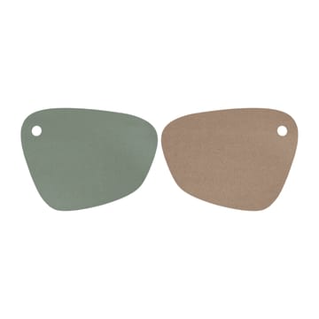 Twin placemat omkeerbaar - Thyme green-cognac - Mette Ditmer