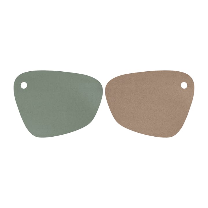Twin placemat omkeerbaar, Thyme green-cognac Mette Ditmer