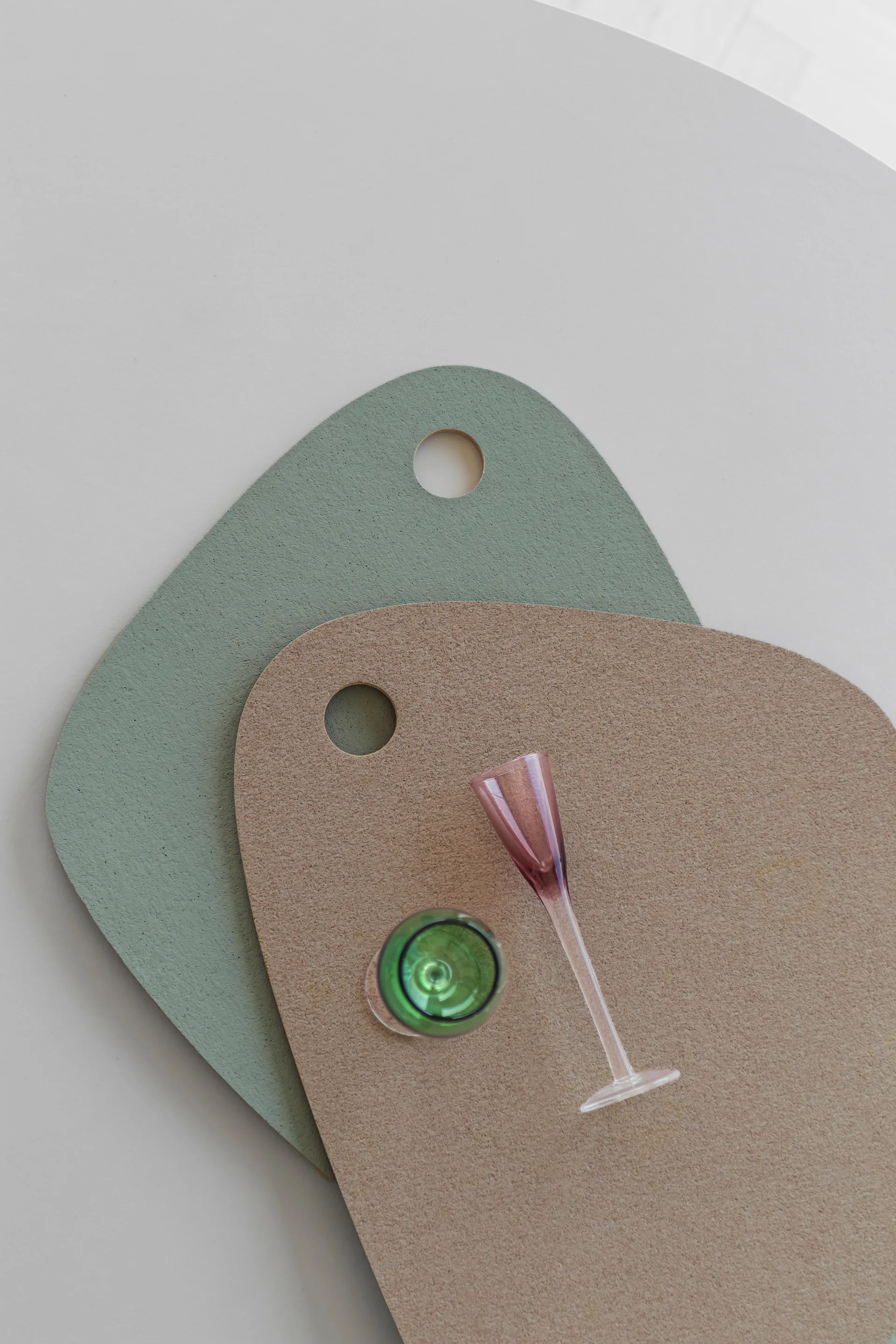 Twin placemat omkeerbaar, Thyme green-cognac Mette Ditmer