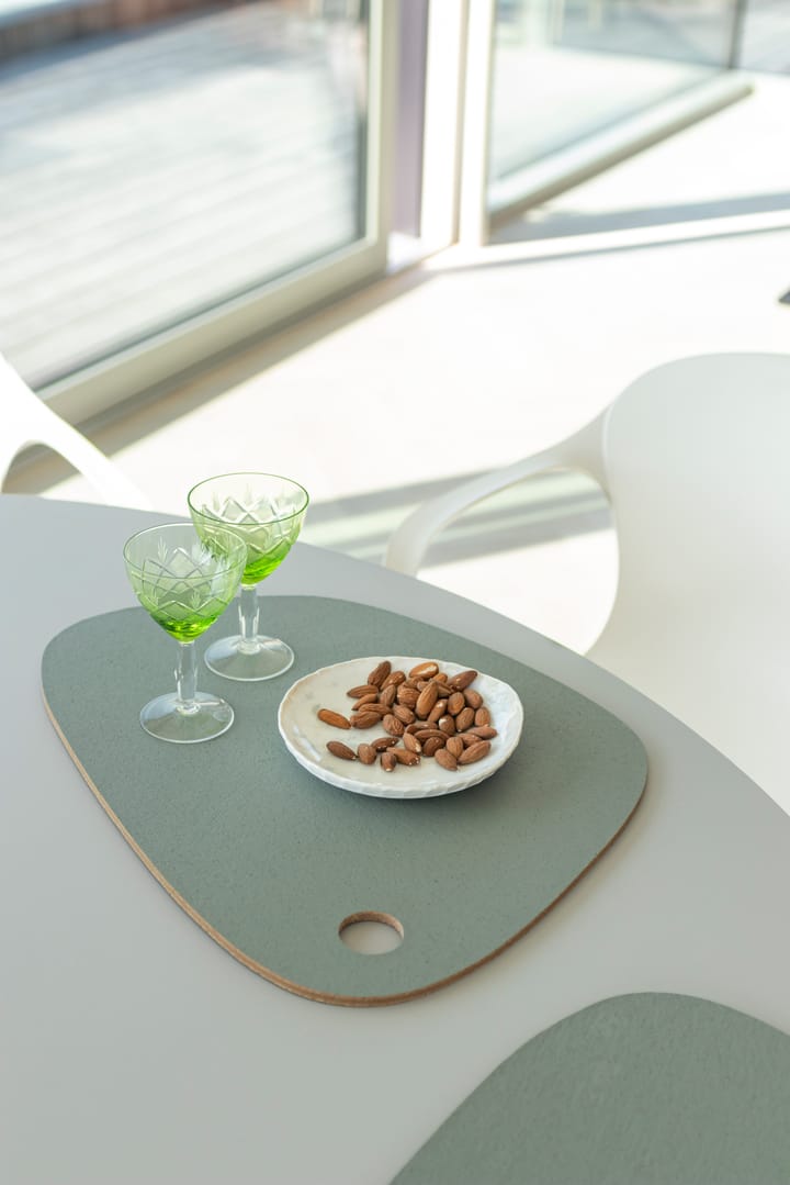 Twin placemat omkeerbaar, Thyme green-cognac Mette Ditmer