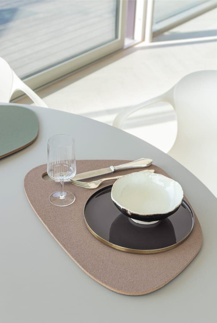 Twin placemat omkeerbaar, Thyme green-cognac Mette Ditmer