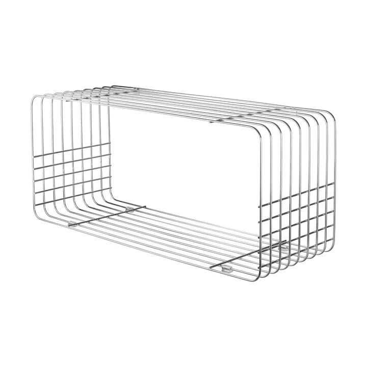 Wire wandplank - Chrome, 31x70x26 cm - Mette Ditmer