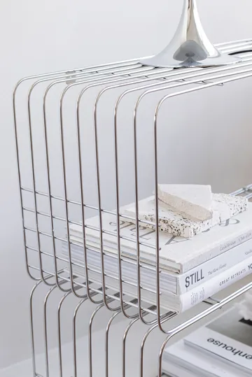Wire wandplank - Chrome, 31x70x26 cm - Mette Ditmer