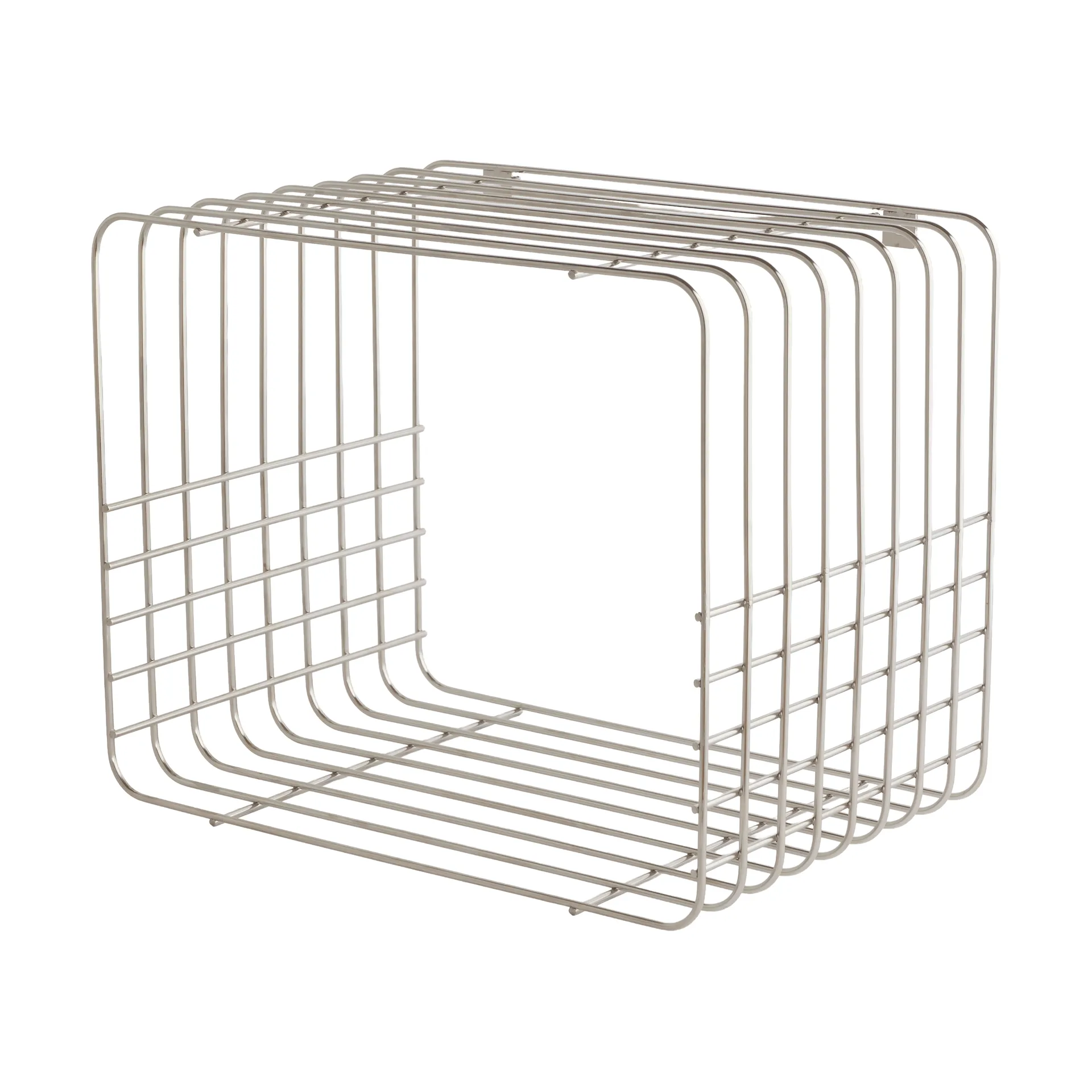 Wire wandplank, Short, chroom, 26x38x30,5 cm Mette Ditmer