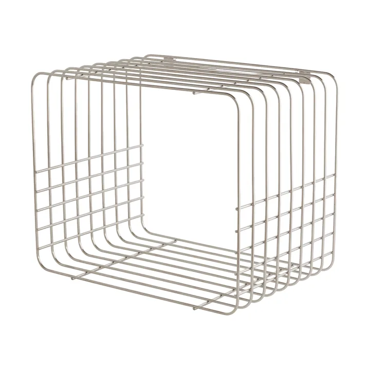 Wire wandplank - Short, chroom, 26x38x30,5 cm - Mette Ditmer
