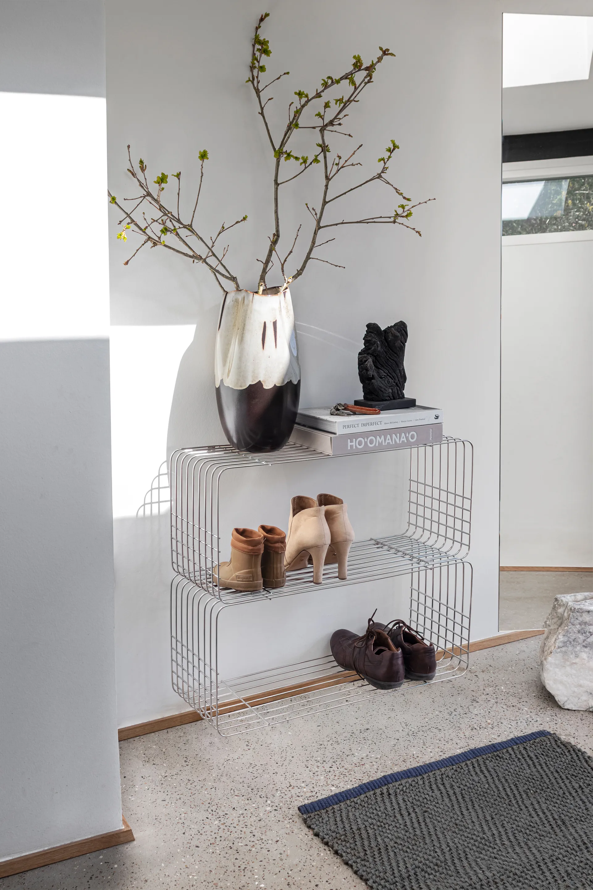 Wire wandrek, Chrome, 31x70x26 cm Mette Ditmer