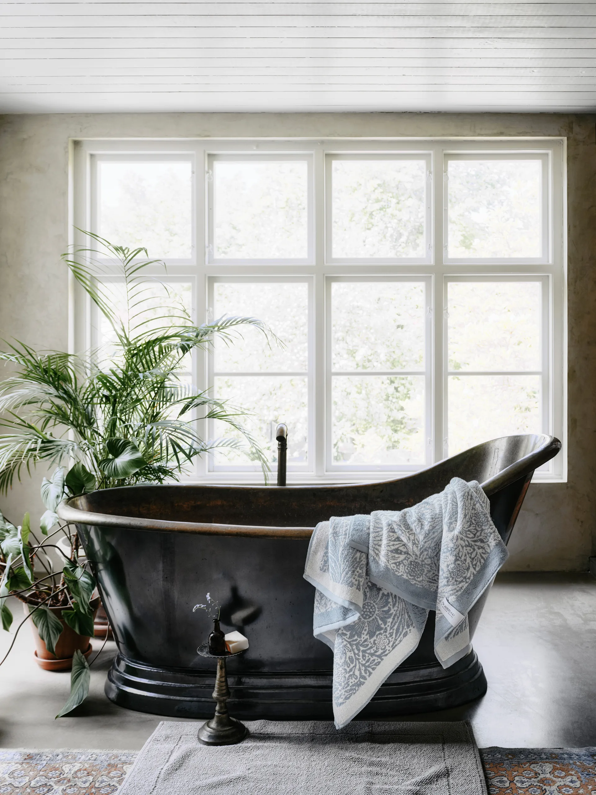 Morris & Co. Marigold Handdoek EKO, Blauw, 86x150 cm Mille Notti