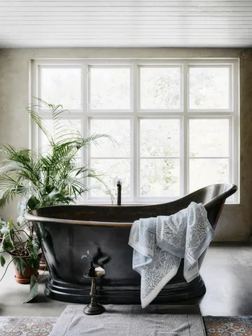 Morris & Co. Marigold Handdoek EKO - Blauw, 86x150 cm - Mille Notti