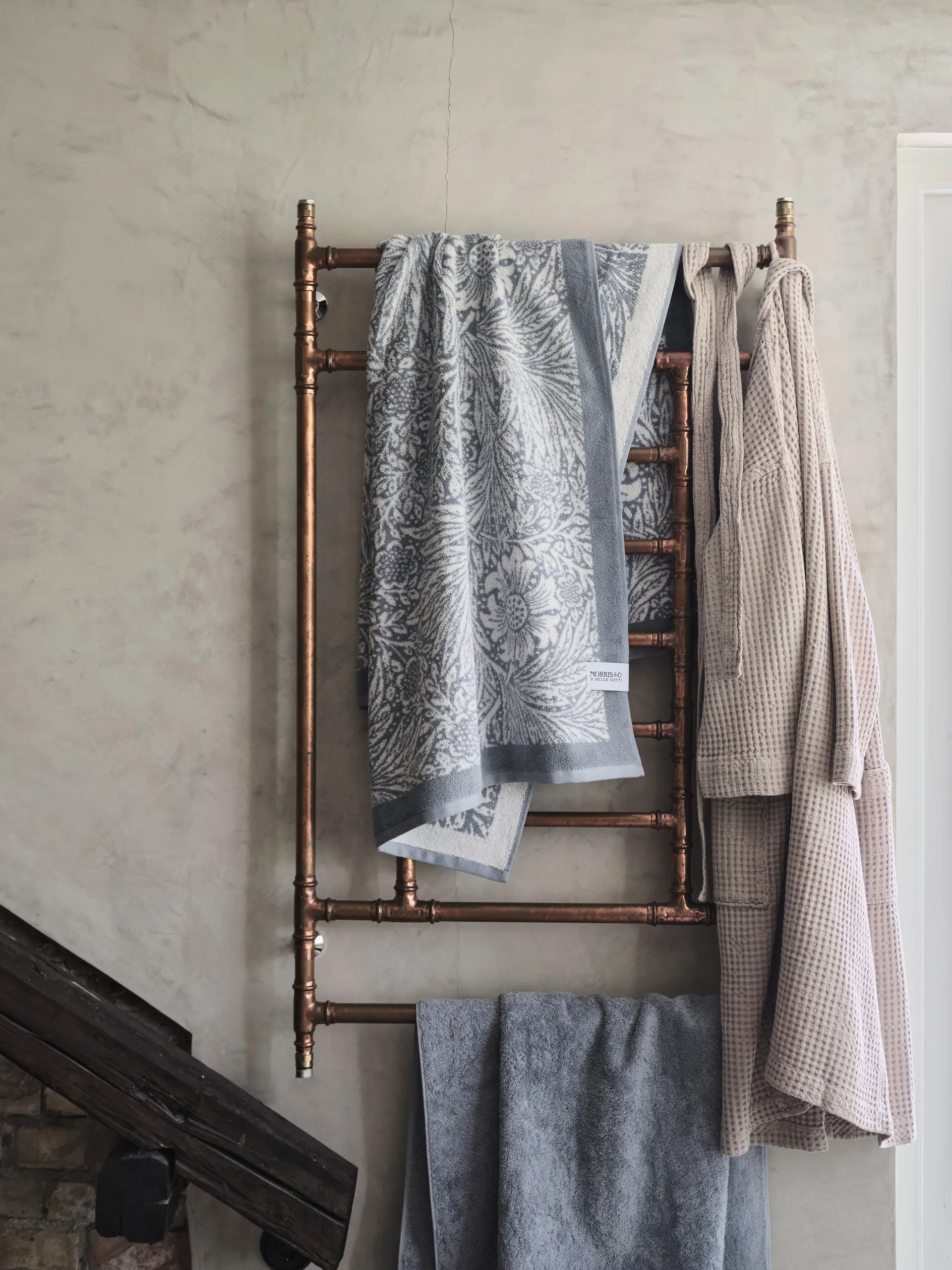 Morris & Co. Marigold Handdoek EKO, Blauw, 86x150 cm Mille Notti