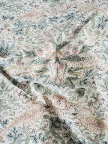 Morris & Co. Strawberry Thief Kussensloop - Groen, 50x90 cm - Mille Notti